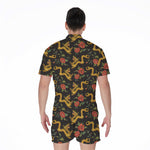 Embroidery Chinese Dragon Pattern Print Men's Rompers