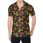 Embroidery Chinese Dragon Pattern Print Men's Shirt