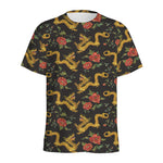 Embroidery Chinese Dragon Pattern Print Men's Sports T-Shirt