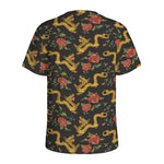Embroidery Chinese Dragon Pattern Print Men's Sports T-Shirt