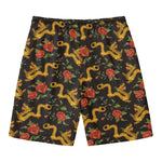 Embroidery Chinese Dragon Pattern Print Men's Swim Trunks