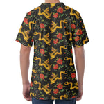 Embroidery Chinese Dragon Pattern Print Men's Velvet T-Shirt
