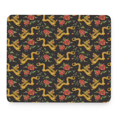 Embroidery Chinese Dragon Pattern Print Mouse Pad
