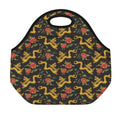 Embroidery Chinese Dragon Pattern Print Neoprene Lunch Bag