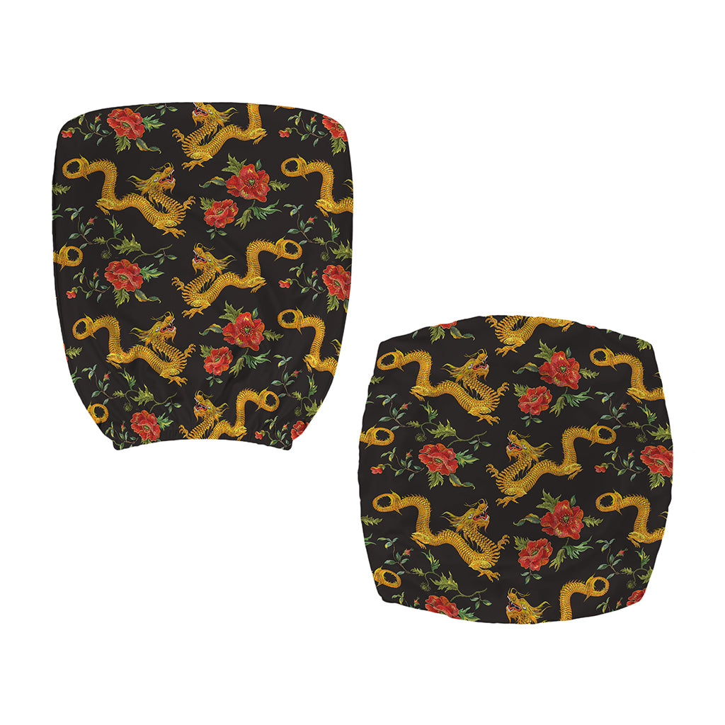 Embroidery Chinese Dragon Pattern Print Office Chair Cover