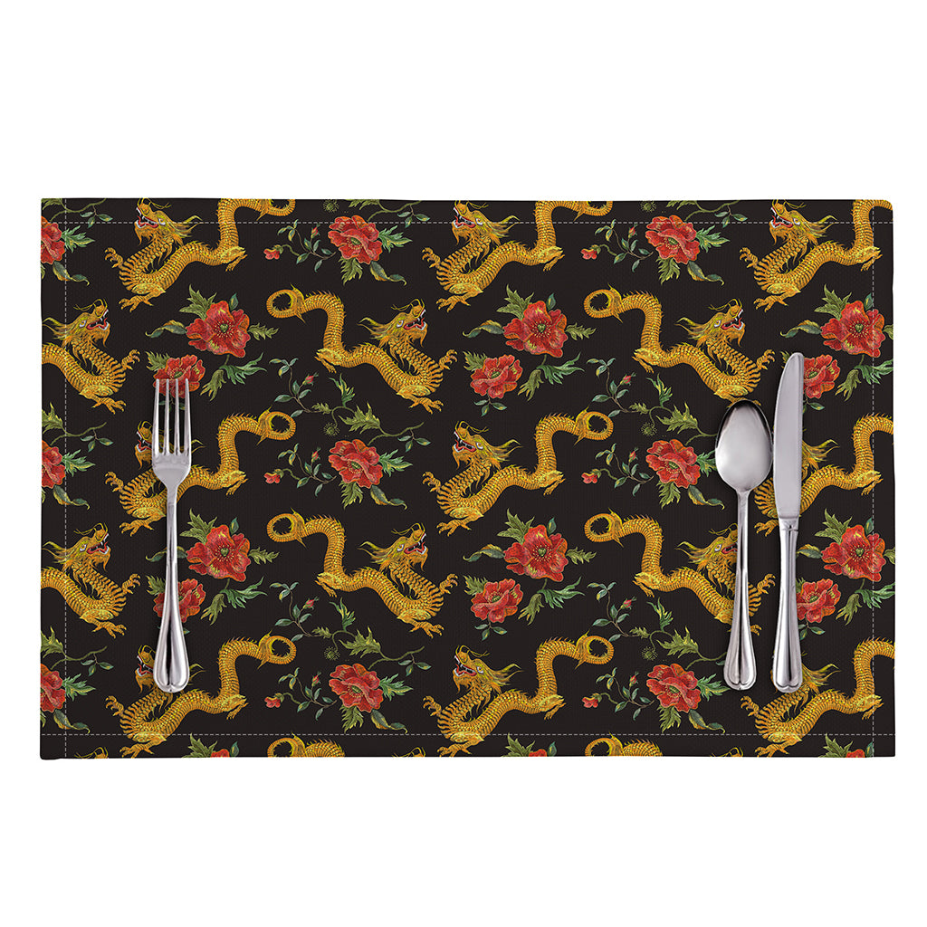 Embroidery Chinese Dragon Pattern Print Placemat