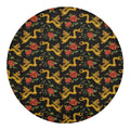 Embroidery Chinese Dragon Pattern Print Round Blanket