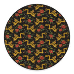 Embroidery Chinese Dragon Pattern Print Round Floor Mat