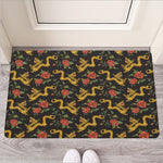 Embroidery Chinese Dragon Pattern Print Rubber Doormat