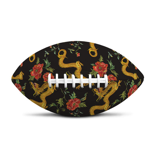 Embroidery Chinese Dragon Pattern Print Rugby Ball