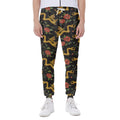 Embroidery Chinese Dragon Pattern Print Joggers