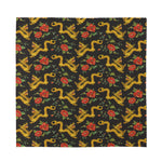 Embroidery Chinese Dragon Pattern Print Silk Bandana