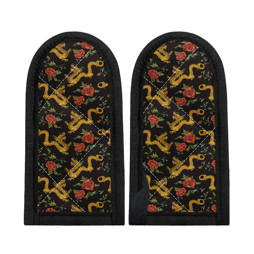 Embroidery Chinese Dragon Pattern Print Skillet Handle Cover
