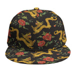 Embroidery Chinese Dragon Pattern Print Snapback Cap