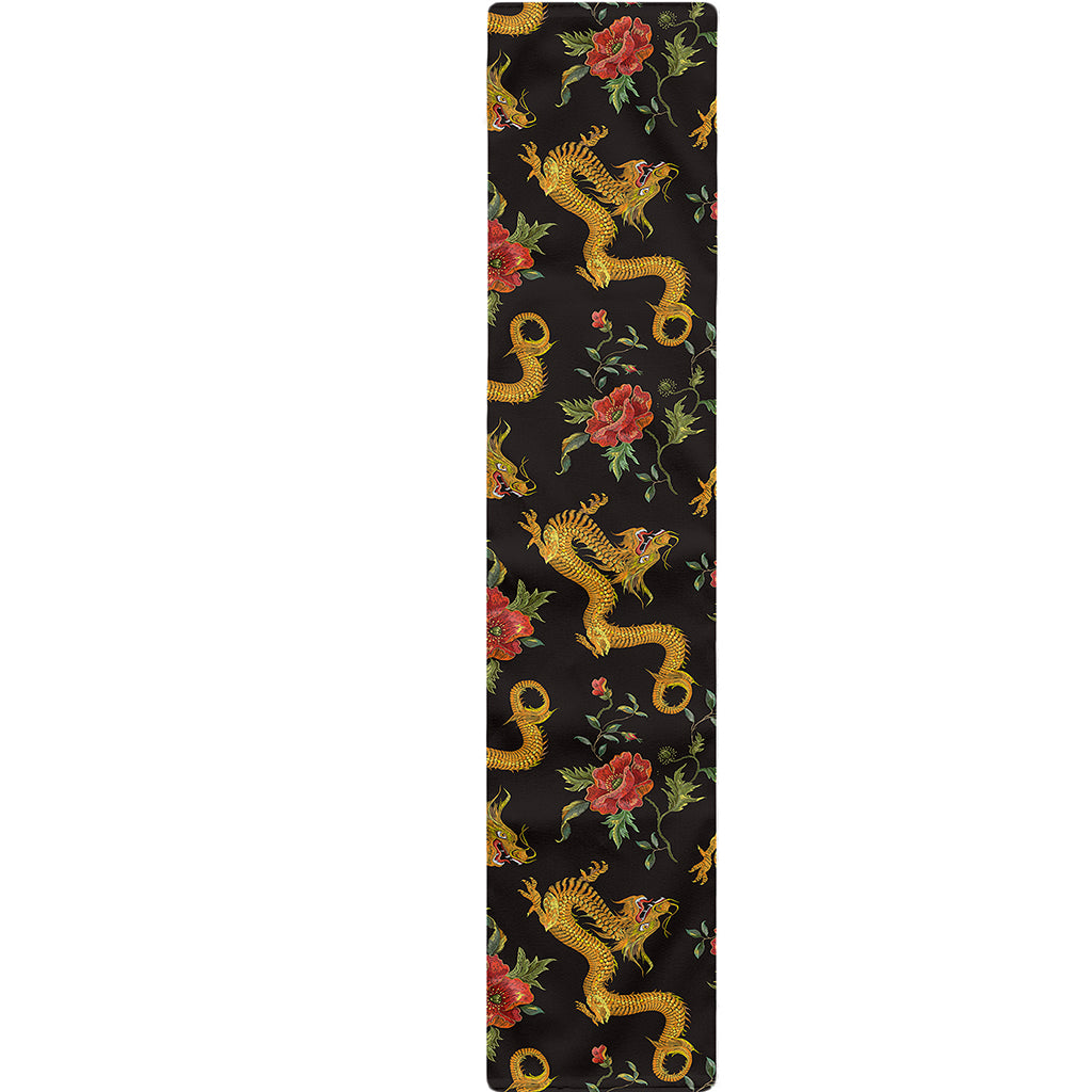Embroidery Chinese Dragon Pattern Print Table Runner