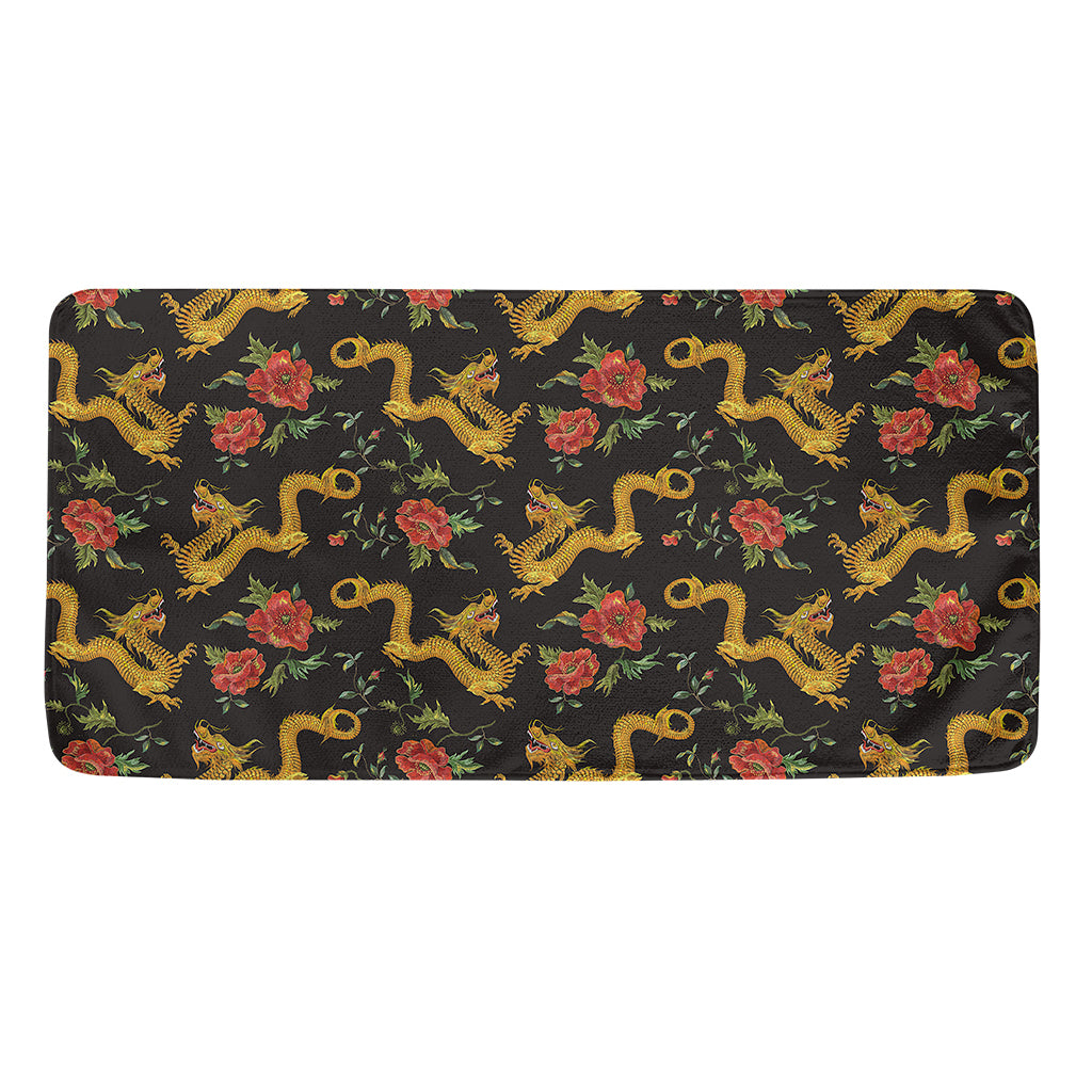Embroidery Chinese Dragon Pattern Print Towel