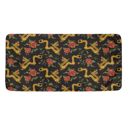 Embroidery Chinese Dragon Pattern Print Towel