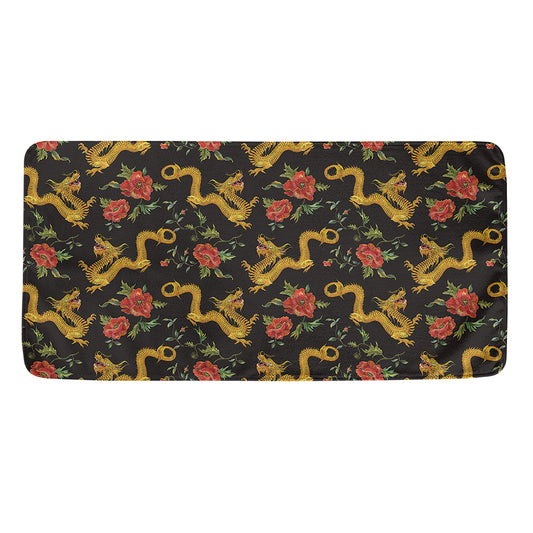 Embroidery Chinese Dragon Pattern Print Towel