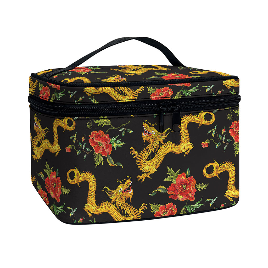 Embroidery Chinese Dragon Pattern Print Travel Makeup Bag