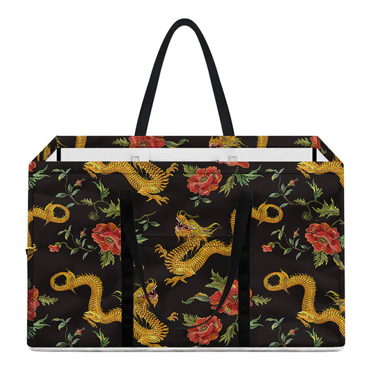 Embroidery Chinese Dragon Pattern Print Utility Tote Bag