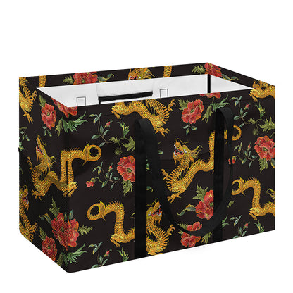 Embroidery Chinese Dragon Pattern Print Utility Tote Bag