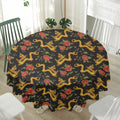 Embroidery Chinese Dragon Pattern Print Waterproof Round Tablecloth