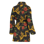 Embroidery Chinese Dragon Pattern Print Women's Bathrobe