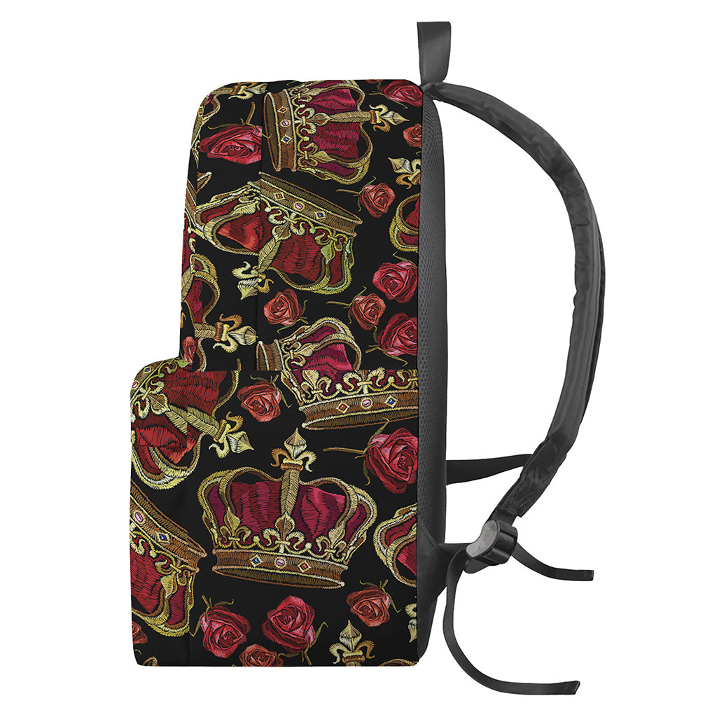 Embroidery Crown Pattern Print Backpack
