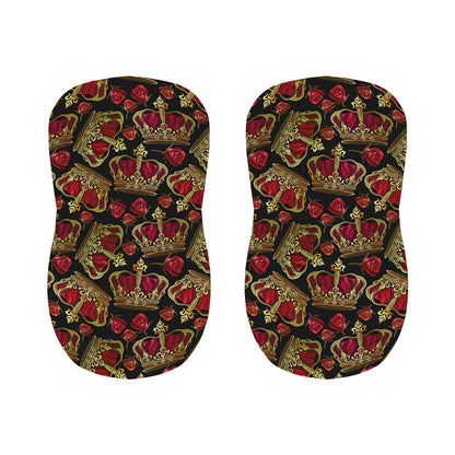 Embroidery Crown Pattern Print Bar Stool Covers
