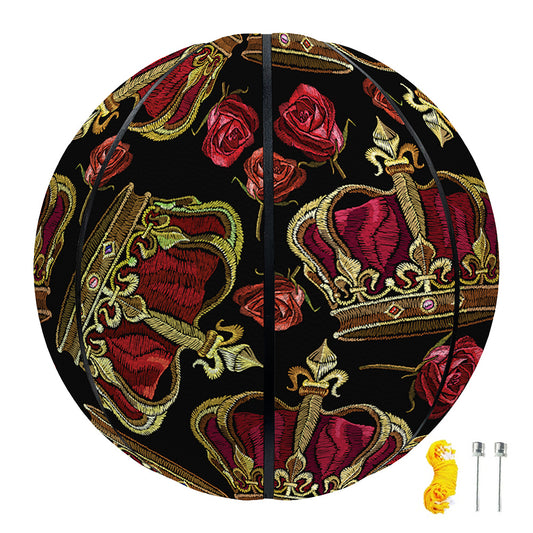 Embroidery Crown Pattern Print Basketball