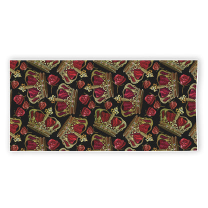 Embroidery Crown Pattern Print Beach Towel