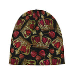 Embroidery Crown Pattern Print Beanie