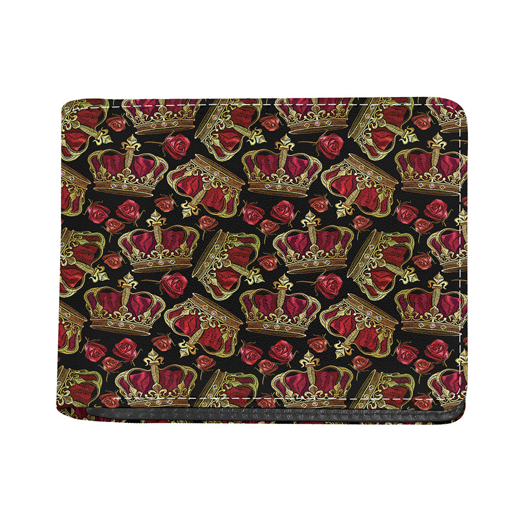 Embroidery Crown Pattern Print Bifold Wallet