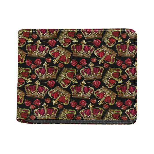 Embroidery Crown Pattern Print Bifold Wallet