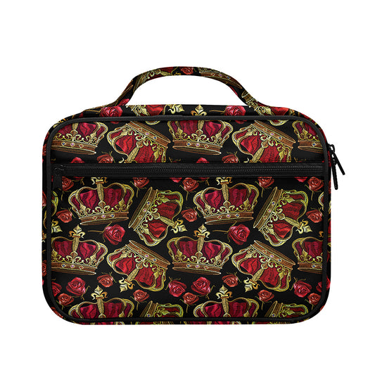Embroidery Crown Pattern Print Briefcase Bible Bag