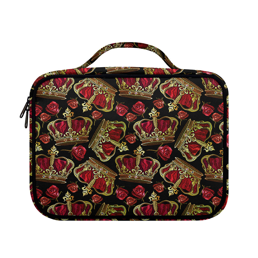 Embroidery Crown Pattern Print Briefcase Bible Bag