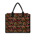 Embroidery Crown Pattern Print Canvas Tote Bag