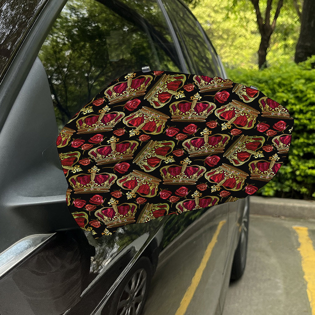 Embroidery Crown Pattern Print Car Side Mirror Covers