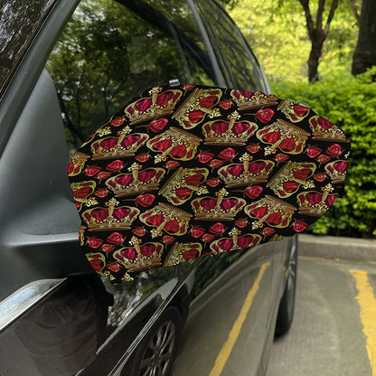 Embroidery Crown Pattern Print Car Side Mirror Covers