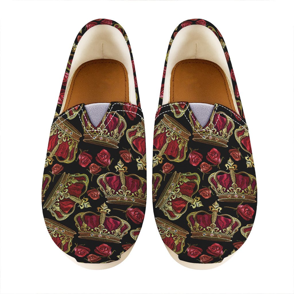 Embroidery Crown Pattern Print Casual Shoes