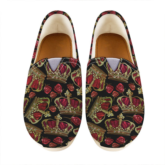 Embroidery Crown Pattern Print Casual Shoes
