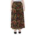 Embroidery Crown Pattern Print Chiffon Maxi Skirt