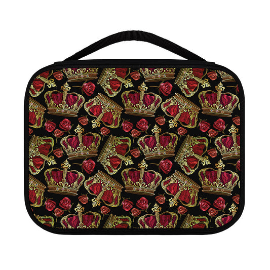 Embroidery Crown Pattern Print Classic Bible Case