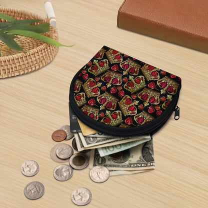 Embroidery Crown Pattern Print Coin Purse
