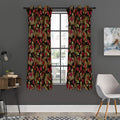 Embroidery Crown Pattern Print Grommet Curtain Panels