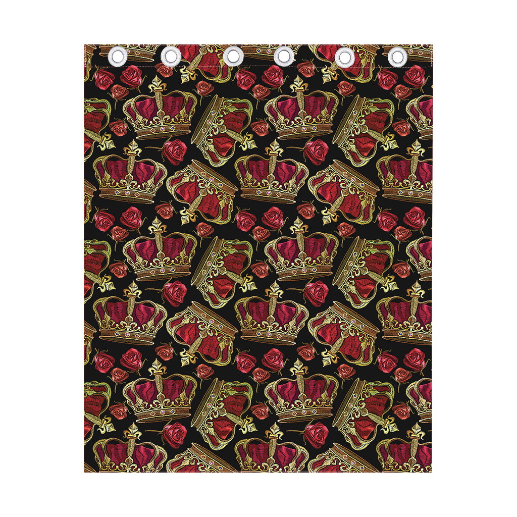 Embroidery Crown Pattern Print Curtain