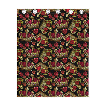 Embroidery Crown Pattern Print Curtain