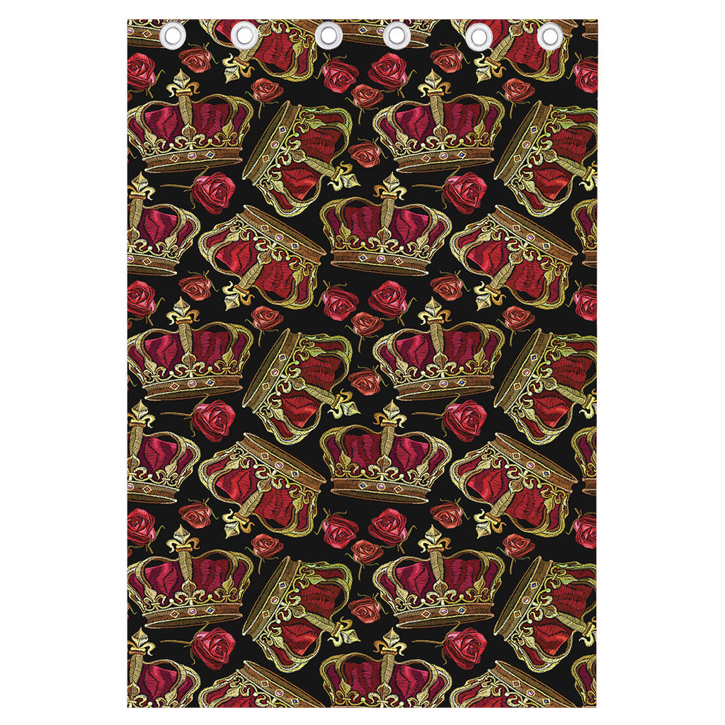 Embroidery Crown Pattern Print Curtain