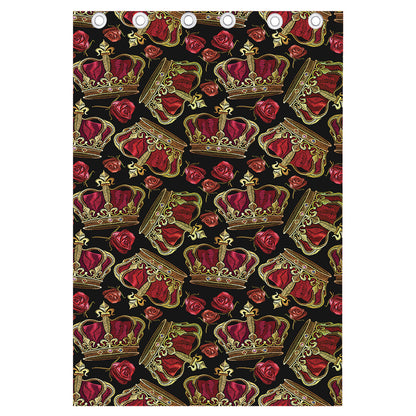 Embroidery Crown Pattern Print Curtain