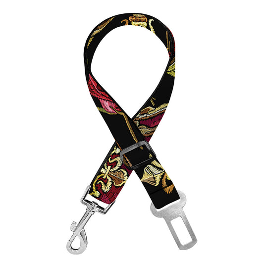 Embroidery Crown Pattern Print Dog Seat Belt